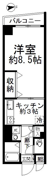 マーレ大井(1K/2階)の間取り写真