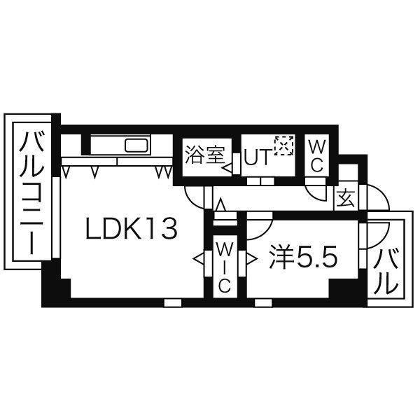 リーヴァストゥーディオ丸の内(1LDK/8階)の間取り写真