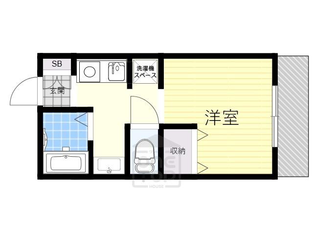 ルミナス岸部(1K/2階)の間取り写真