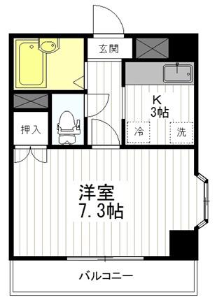 OHNO BUILDING(1K/2階)の間取り写真