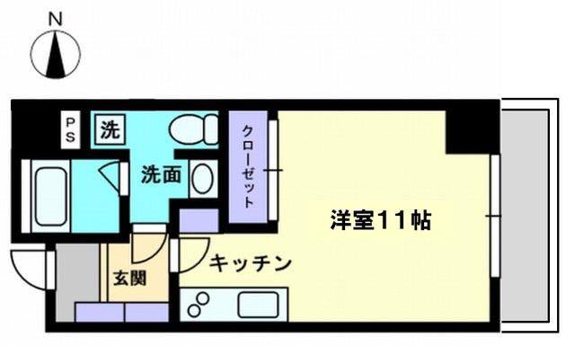 ヴィゴーレ本町(ワンルーム/5階)の間取り写真