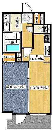 EXCLUSIVE(1LDK/7階)の間取り写真