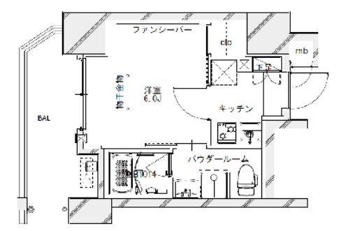 S-RESIDENCE松戸IRISE(1K/15階)の間取り写真