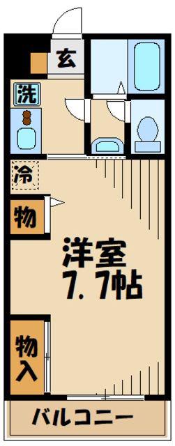 リブリ・三鷹(1K/2階)の間取り写真
