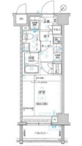 レアライズ立川(1K/6階)の間取り写真
