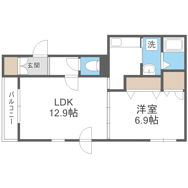 アヴァンツァーレ(1LDK/4階)の間取り写真