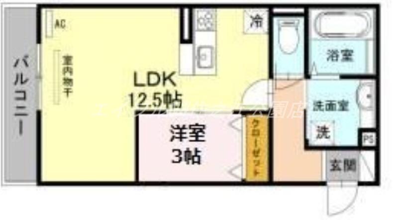 BRIRE(1LDK/3階)の間取り写真
