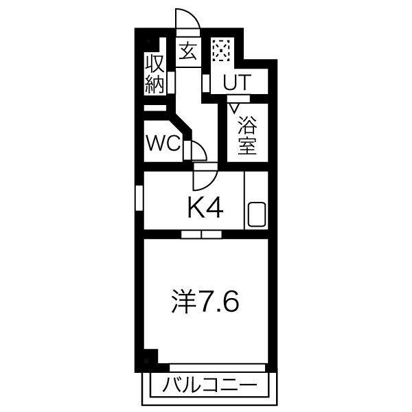 ルミエール(1K/6階)の間取り写真