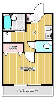 メゾンHIRO(1K/2階)の間取り写真