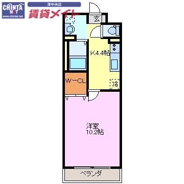 サクラーレ(1K/1階)の間取り写真