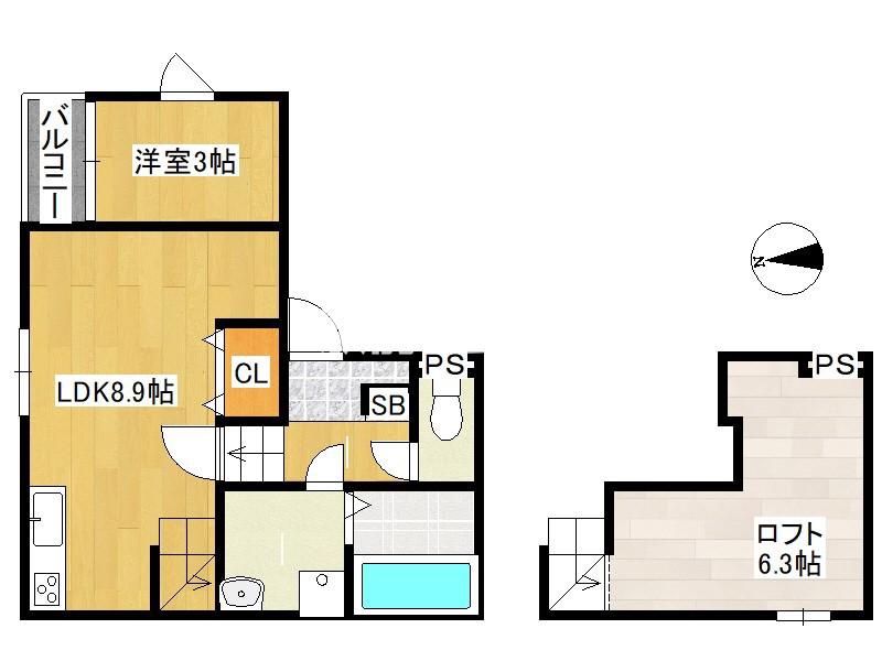 CLAIR VILLA(1LDK/1階)の間取り写真