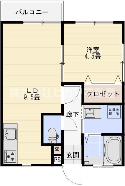 BIJOU NOIR(1LDK/2階)の間取り写真