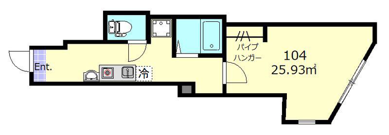 フェリス町屋(1K/1階)の間取り写真