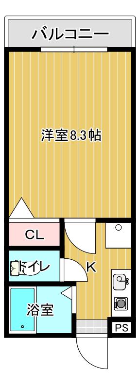 ユニテック東野(1K/1階)の間取り写真