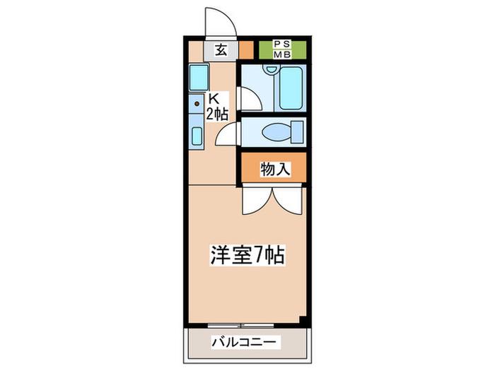 フィールドハイム(1K/3階)の間取り写真