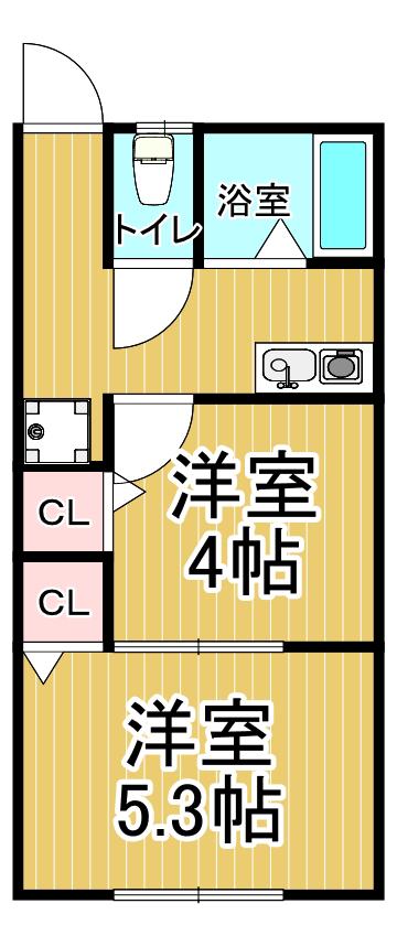 サニーフォレスト長洲(2K/1階)の間取り写真