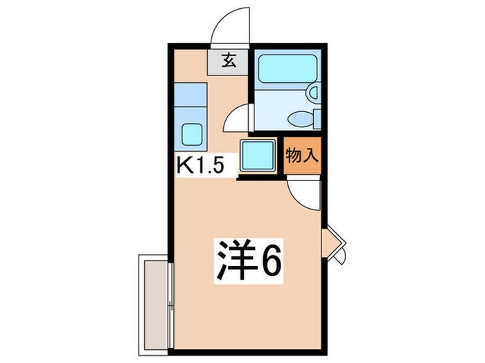 クレセント菊名(1K/2階)の間取り写真
