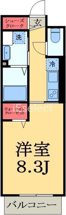 リゾーマおゆみ野(1K/1階)の間取り写真