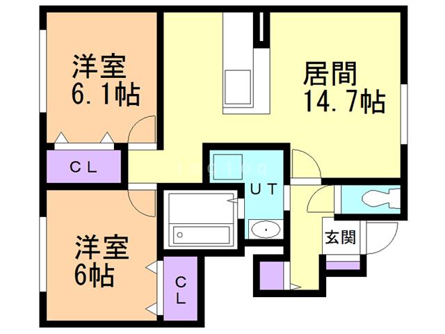 プレジール(2LDK/1階)の間取り写真