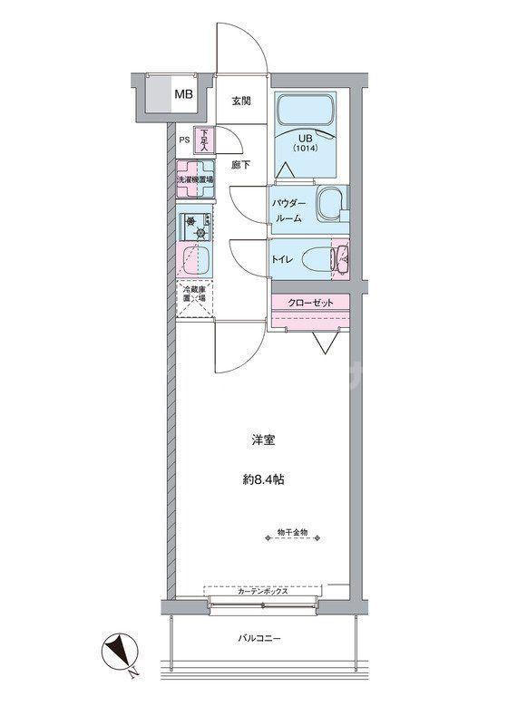 RELUXIA TOKYO イーストIII(1K/5階)の間取り写真