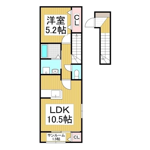 SK-FRONT(1LDK/2階)の間取り写真