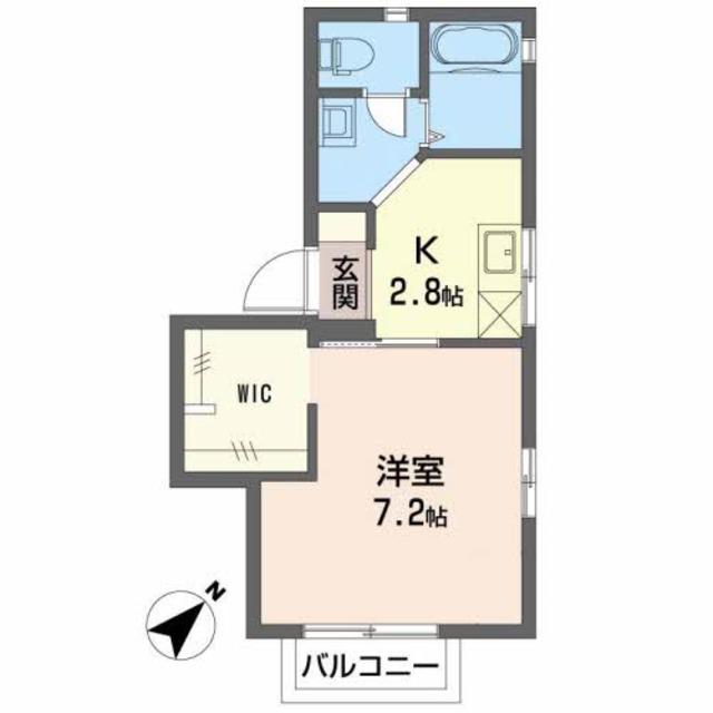 レストフル(1K/1階)の間取り写真