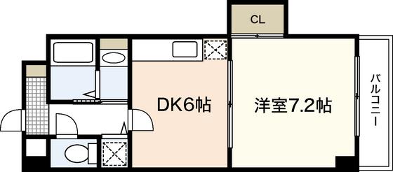 AZALEA中広(1DK/7階)の間取り写真