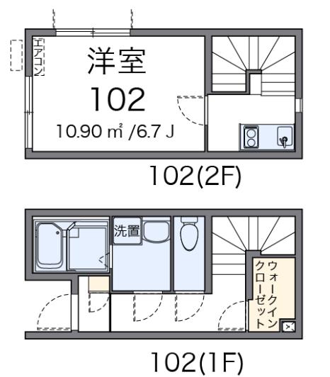 ギャザリングプレイス(1K/1階)の間取り写真