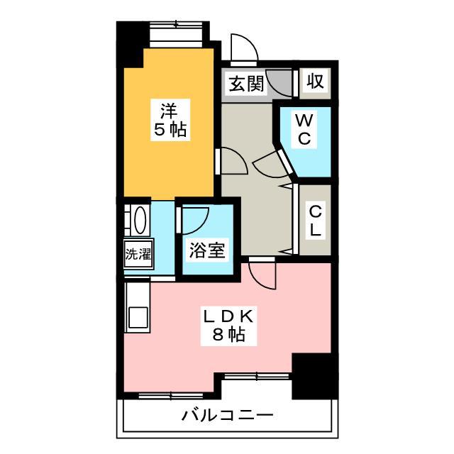 エンクレストけやき通(1LDK/4階)の間取り写真