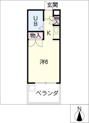 クオリシティ山手(ワンルーム/2階)の間取り写真