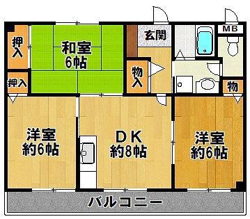 親和ハイツ(3DK/2階)の間取り写真