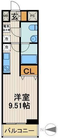 クレスト南千住(ワンルーム/8階)の間取り写真