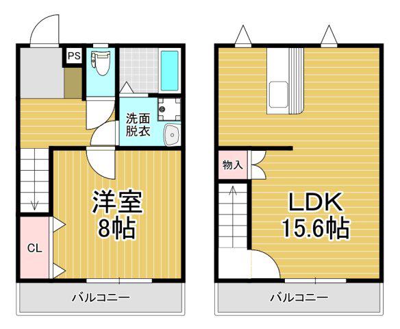 ＪＲ東北本線 岩切駅 徒歩18分 3階建 築14年(1LDK/2階)の間取り写真