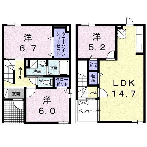 プルマージュII(3LDK/1階)の間取り写真