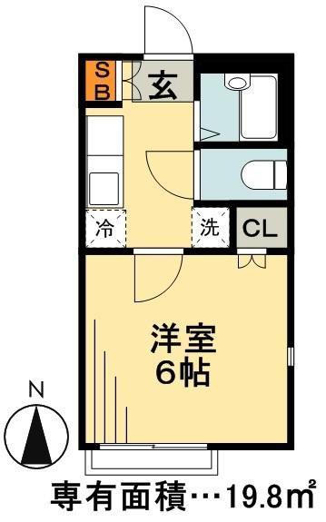 ウェンディ(1K/2階)の間取り写真