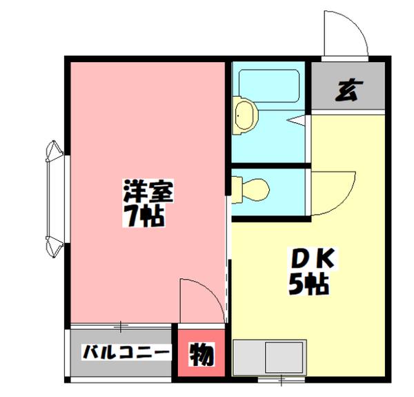 ハイ・インペリアルA棟(1DK/1階)の間取り写真