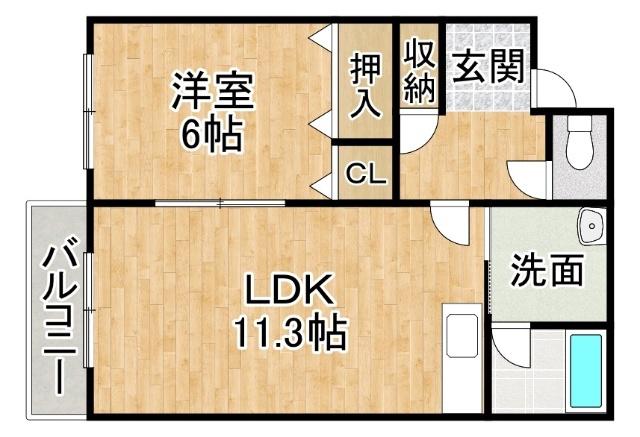 TMKII(1LDK/2階)の間取り写真