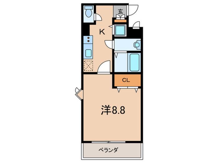 STAGEONE(1K/2階)の間取り写真