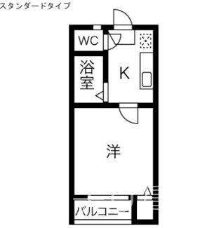 グランベル大須観音(1K/2階)の間取り写真