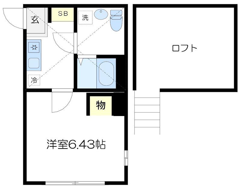 STELLA MARIS DUE(1K/2階)の間取り写真