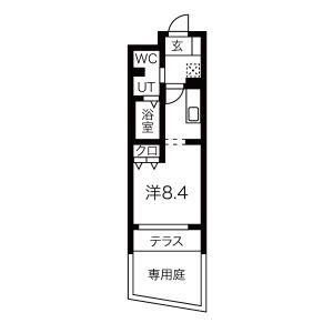 マリア ロッソ天神山(ワンルーム/1階)の間取り写真