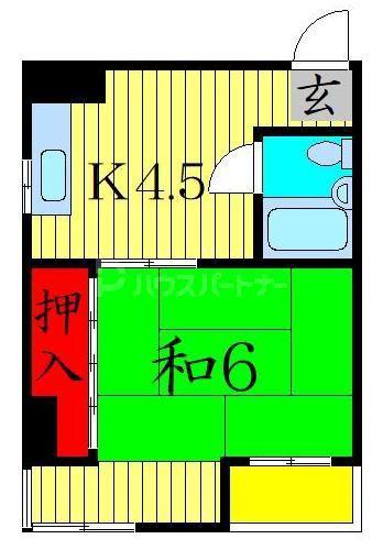PSハイツ(1K/3階)の間取り写真