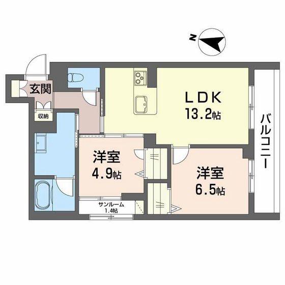 リオ・ルシオル(2LDK/2階)の間取り写真