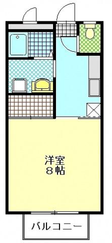 イーストリバー268(1K/2階)の間取り写真