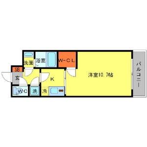 SERENITE本町エコート(1K/10階)の間取り写真
