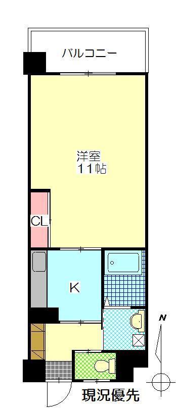 RINT5(1K/4階)の間取り写真