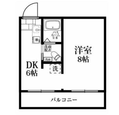タワーズ諸岡(1DK/2階)の間取り写真