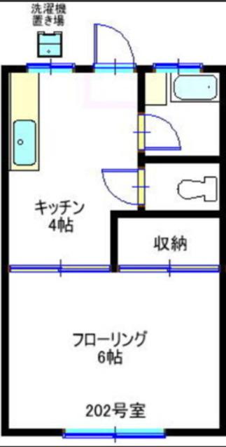 コーポ天野(1K/2階)の間取り写真