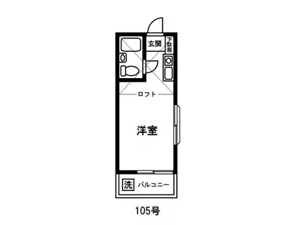 マインハイツ(ワンルーム/1階)の間取り写真