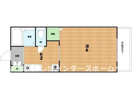 南国スターブル(1K/2階)の間取り写真